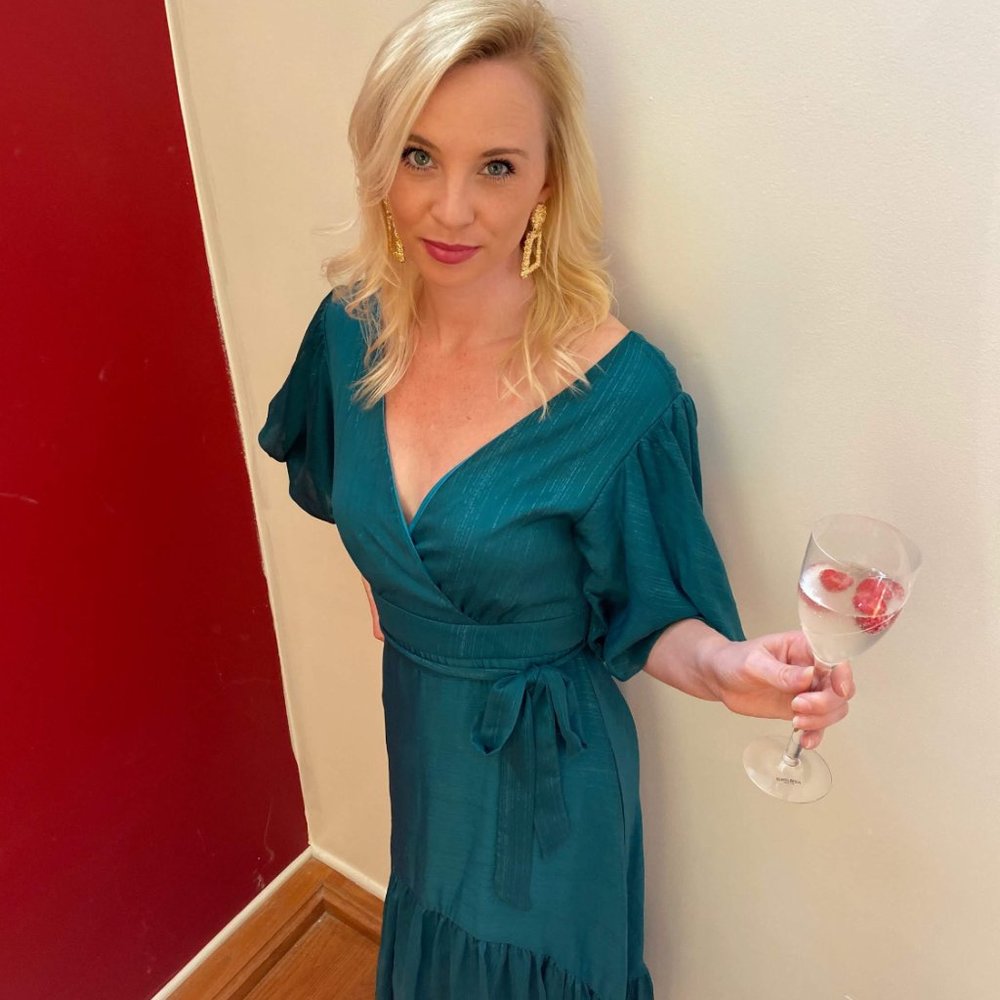 Teal Blue Midi Dress